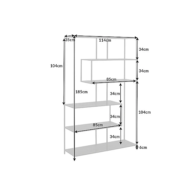 Knižnica/Regál 42023 115cm Slim Line  Čierny jaseň