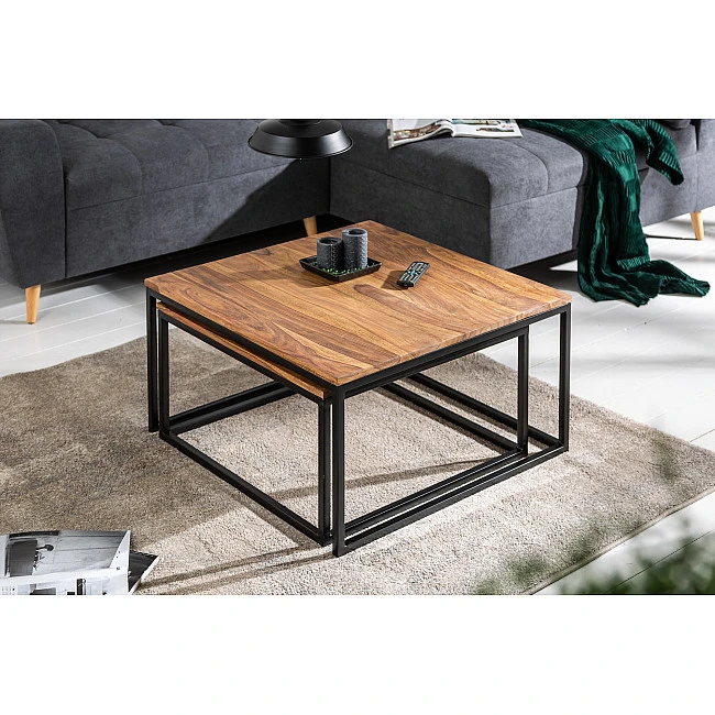 Konferenčný stôl 40001 75x75cm 2-Set Drevo Palisander - PRODUKT JE SKLADOM U NÁS - 1Ks