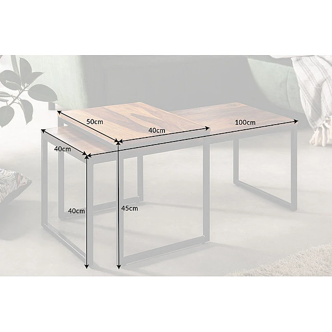 Konferenčný stôl 41069 100x40cm 2-set Drevo Palisander