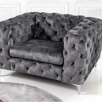 Kreslo 41297 Modern Barock Zamat Šedá