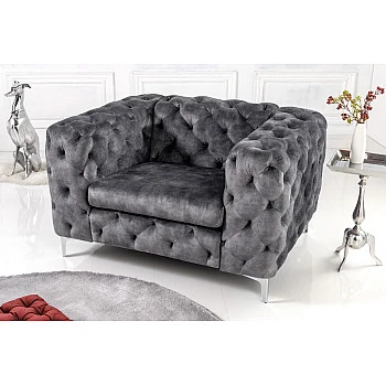 Kreslo 41297 Modern Barock Zamat Šedá