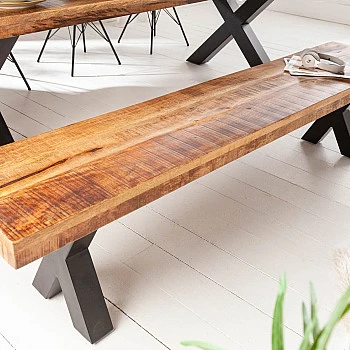 Lavica 40159 200cm Masív drevo Mango prírodná