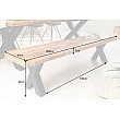 Lavica 40159 200cm Masív drevo Mango prírodná
