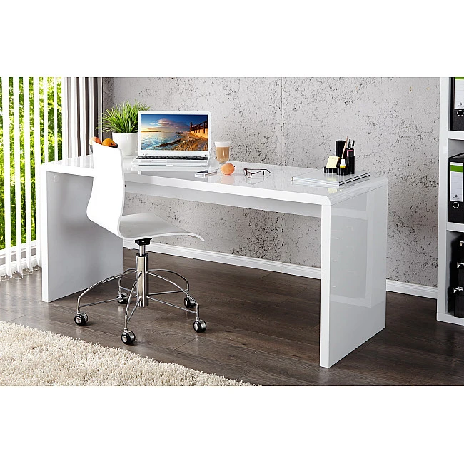 PC - stolík 36024 140x60cm Biely vysoký lesk