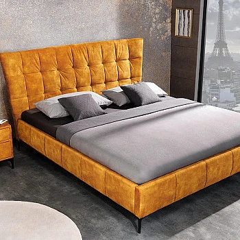 Posteľ 41666 160x200cm Boutique Zamat Žltá
