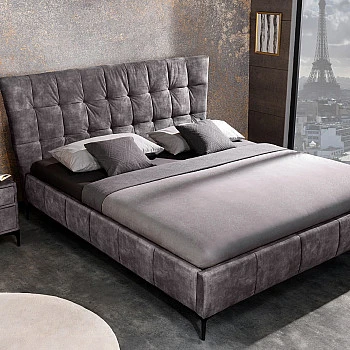 Posteľ 41669 160x200cm Boutique Zamat Tmavošedá
