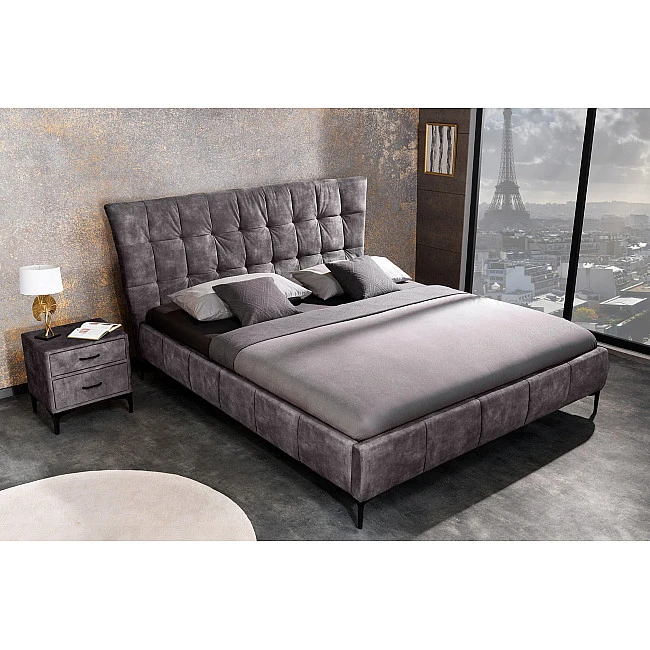 Posteľ 41669 160x200cm Boutique Zamat Tmavošedá