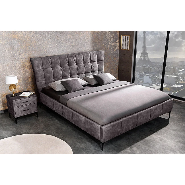 Posteľ 41670 180x200cm Boutique Zamat Tmavošedá
