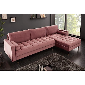 Rohová sedacia súprava 40276 Cozy - Zamat starorúžová