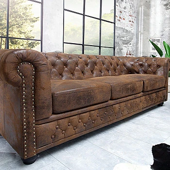 Sedacia súprava 17382 Chesterfield 3-sedenie Antik hnedá