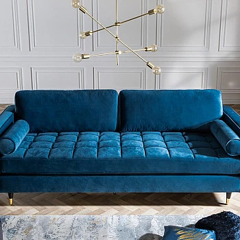 Sedacia súprava 39844 220cm Cozy - Zamat Modrá
