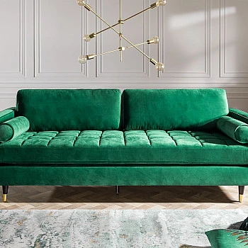Sedacia súprava 39845 220cm Cozy - Zamat Smaragdovozelená
