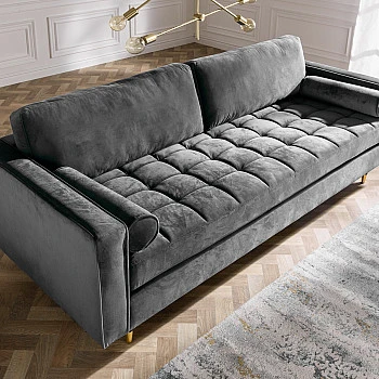 Sedacia súprava 39846 220cm Cozy - Zamat Šedá