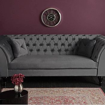 Sedacia súprava 40148 225cm Paris - Zamat striebornošedá