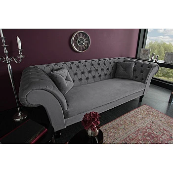 Sedacia súprava 40148 225cm Paris - Zamat striebornošedá