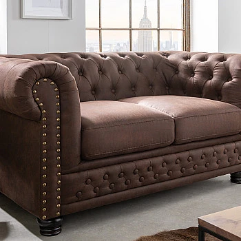 Sedacia súprava 40653 Chesterfield 2-sedenie Vintage Hnedá