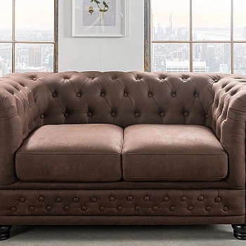 Sedacia súprava 40653 Chesterfield 2-sedenie Vintage Hnedá