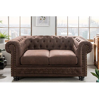 Sedacia súprava 40653 Chesterfield 2-sedenie Vintage Hnedá