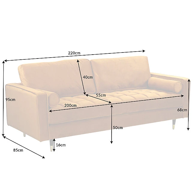 Sedacia súprava 41072 220cm Cozy - Zamat Žltá