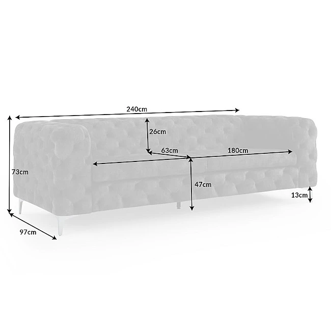 Sedacia súprava 41134 240cm Modern Barock - Zamat Šedá