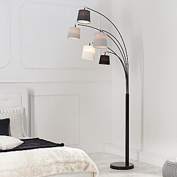 Stojaca lampa 36398 Čierna, šedá, biela