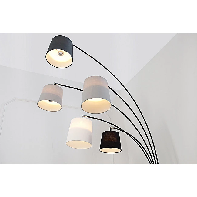 Stojaca lampa 36398 Čierna, šedá, biela