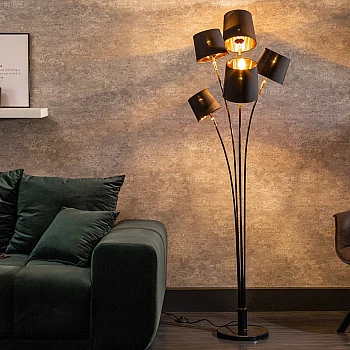 Stojaca lampa 40038 Levels 178cm Čierna - Zlatá