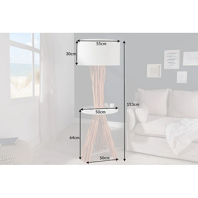Stojaca lampa 40400 Servant 150cm Prírodná Logan Drevo