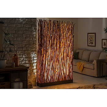 Stojaca lampa 40505 Paravent 180cm Prírodná Logan Drevo