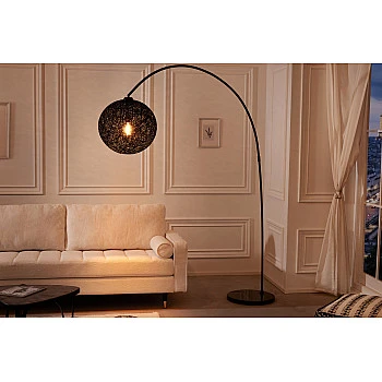 Stojaca lampa 40686 Cocooning 205cm Čierna