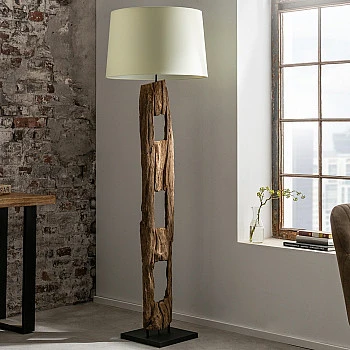 Stojaca lampa 41046 Barracuda 177cm Bežová Drevo Acacia
