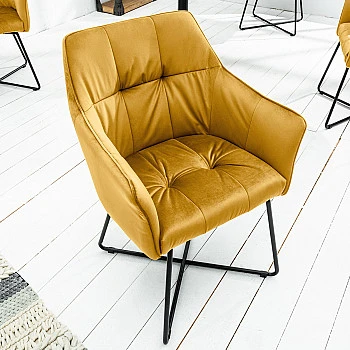 Stolička 42474 Loft Zamat Žltá