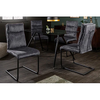 Stolička 41168 Comfort Zamat Šedá