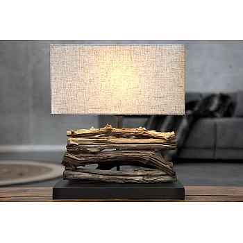 Stolová lampa 19477 Masív drevo/Bežová