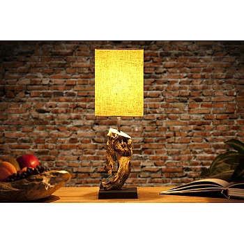Stolová lampa 19478 Masív drevo/Bežová