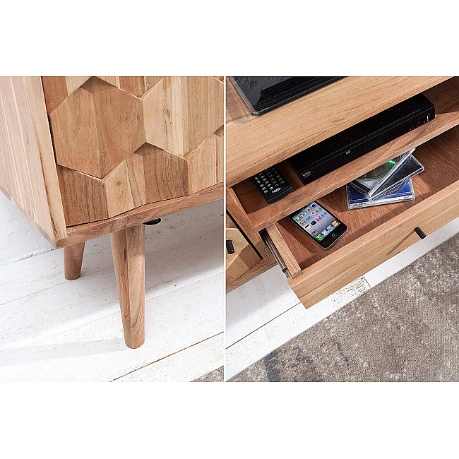 TV-skrinka 38423 140cm Masív drevo Acacia Retro