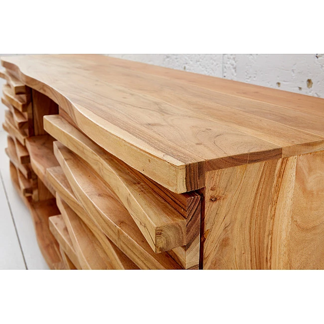 TV-skrinka 39737 150cm Relief Drevo Acacia - PRODUKT JE SKLADOM U NÁS - 1Ks