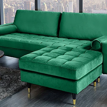 Taburetka 43133 Cozy Zamat Smaragdovozelená