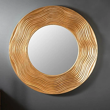 Zrkadlo 40697 Ø100cm gold