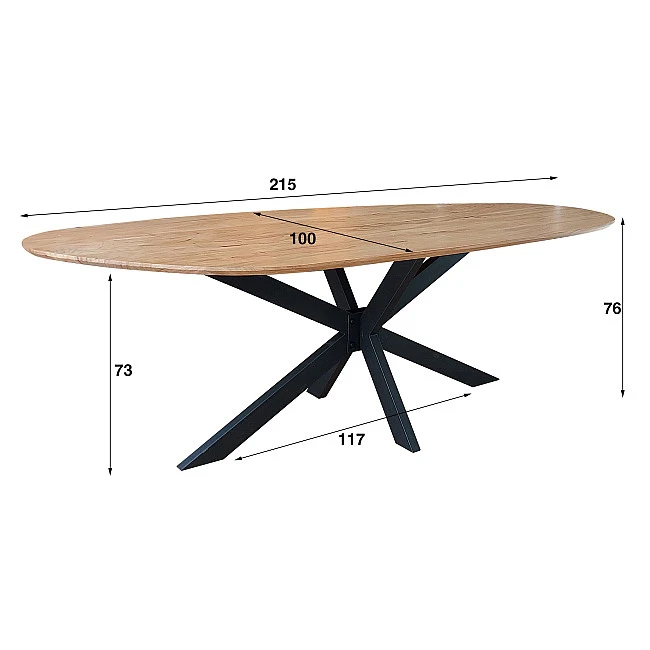 Jedálenský stôl 29-62 215x100cm Shaped Masív drevo Acacia