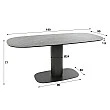 Jedálenský stôl 45-45 Ovál 180x90cm Ceramic Natural Black