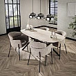 Jedálenský stôl 45-65 180x90cm Ceramik Travertín