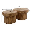 Konferenčný stôl 27-34 Sleek Ø68cm 2-set Drevo Mango