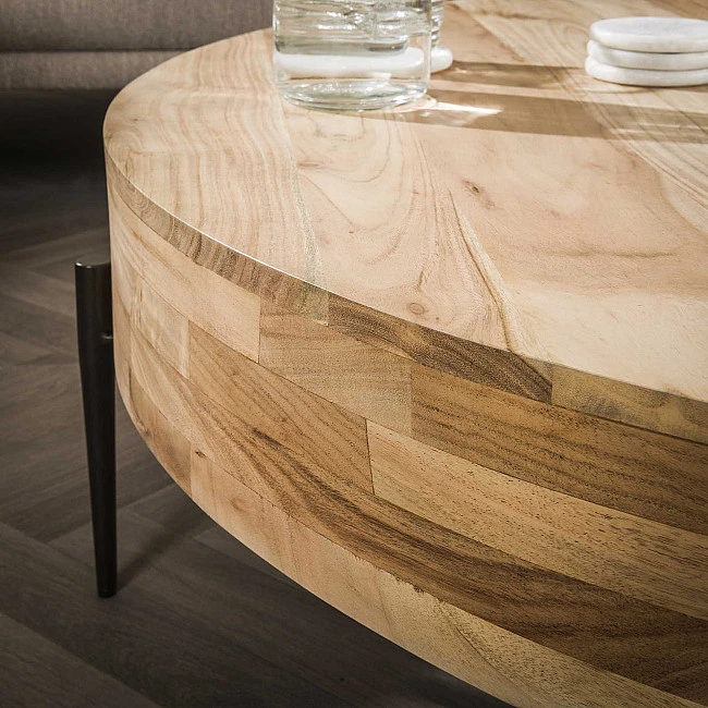 Konferenčný stôl 27-98 Bulky Ø120cm Drevo Acacia