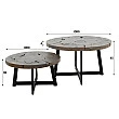 Konferenčný stôl 30-40 Grey 2-set Ø80 a Ø60cm Drevo Teak