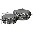Konferenčný stôl 34-85 Maze Ø75 a Ø55cm 2-set Čierny Nikel