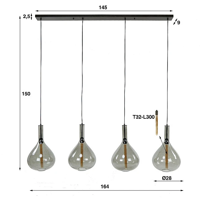 Luster 83-86 4L Drop Glass