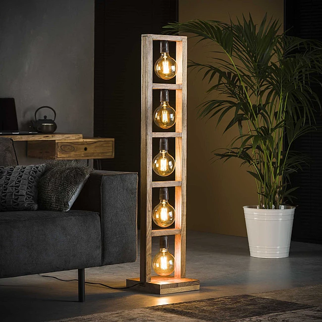 Stojaca lampa 82-55 Wooden Acacia frame